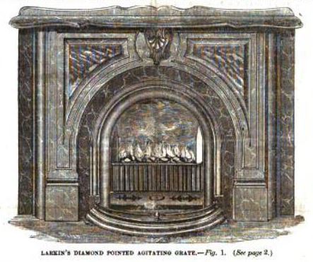 original c. late 1870's chicago interior residential american victorian era coal or wood burning fireplace arch top summer cover