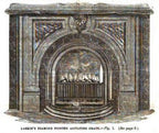 original 19th century black enameled ornamental cast iron arch top interior residential chicago italianate fireplace summer cover
