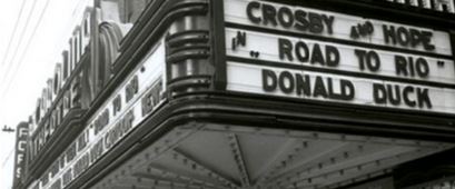 original late 1940's american exterior chicago area theater cast aluminum "double feature" marquee sign with old paint finish