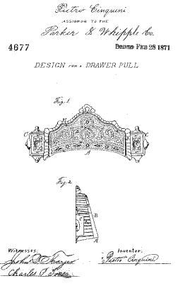 group of three all original 19th century antique american victorian era cast bronze whipple cabinet drawer or bin pulls