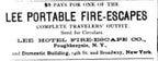 all original rare late 19th century "lee portable fire-escape" lithographed enamel tin metal hotel room canister with intact contents