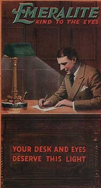 early 20th century original and fully functional "emeralite" bankers' lamp with normandy bronze finish