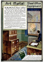 original and completely intact freestanding early 20th century chicago city hall "fire proof" reinforced steel army green enameled multi-drawer filing cabinet with oxidized copper handles