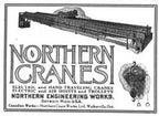 very rare and highly sought after single-sided oversized dark cobalt blue cold-rolled steel "northern crane" electric gantry crane hoist sign plaque