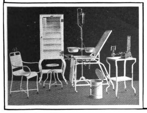 hard to find c. 1913-17 early american medical cold-rolled steel operating room lockable supply cabinet with cast iron cabriole style legs