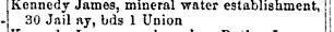 original c. 1850-1855 antique american blue aqua glass j. kennedy tapered blob top mineral water mouth-blown molded bottle with iron pontil base