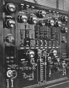 original and remarkably intact dated c. 1907 original and fully functional american industrial salvaged chicago copper-plated cast iron commercial building basement switchboard voltmeter