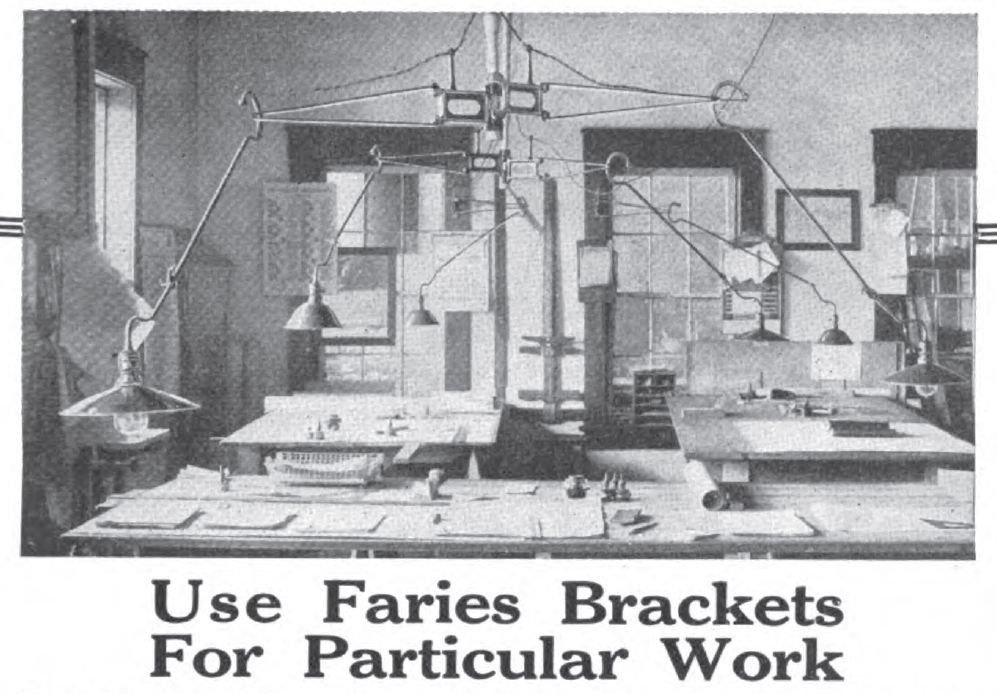 rare c. 1901 early electric american factory hinged cast iron "no. 5" faries bracket lamp with original tubular brass extension arm