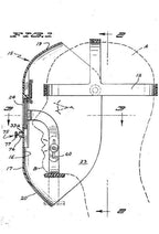 original and largely intact vintage american industrial factory machine shop welding helmet with patented hinged eye shield