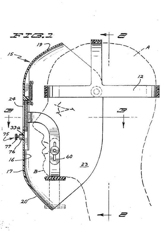original and largely intact vintage american industrial factory machine shop welding helmet with patented hinged eye shield