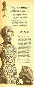 original c. 20th century american vintage freestanding "my double" fully adjustable metal mesh dress form
