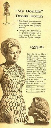 original c. 20th century american vintage freestanding "my double" fully adjustable metal mesh dress form