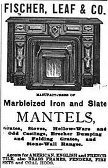 original c. 1870's american victorian era marbleized slate residential fireplace mantle