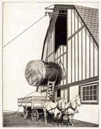 c. 1910-20 antique american industrial cast and/or louden wrought iron hay barn trolley rope pulley and oversized hook