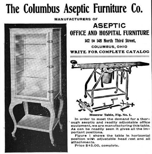 hard to find and highly desirable c. 1910-15 vintage american medical upright hospital operating room supply cabinet with cabriole style legs