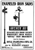 original c. early 20th century black enameled ornamental riveted joint iron outdoor storefront advertising display sign bracket