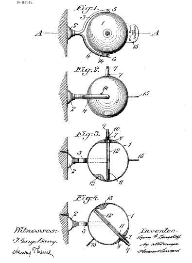 c. 1910-14 american industrial embossed clear glass "beau brummel" wall mount liquid soap dispenser orb with nickel-plated swivel bracket