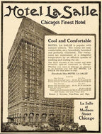 c. 1909 original interior american made historic la salle hotel guestroom door monogrammed brass doorknob and matching backplate