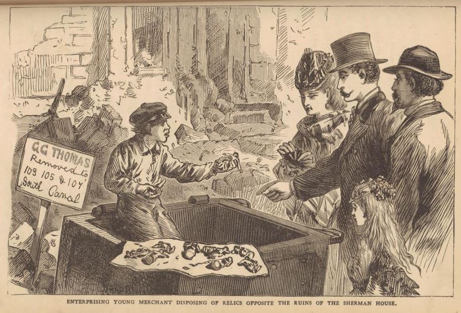 original chicago fire artifact c. 1871 certificate from the chicago board of public works announcing the sale of the court house bell