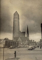original antique depression era cast iron medal commemorating the foshay building as landmark in minneapolis, mn.