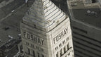 original antique c.late 1920's framed plaque comprised of an architectural rendering of the foshay building in minneapolis and an accompanying business card