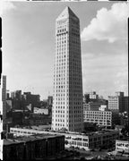 original custom-designed ornamental cast bronze doorknob from  léon eugène arnal's foshay tower located in minneapolis