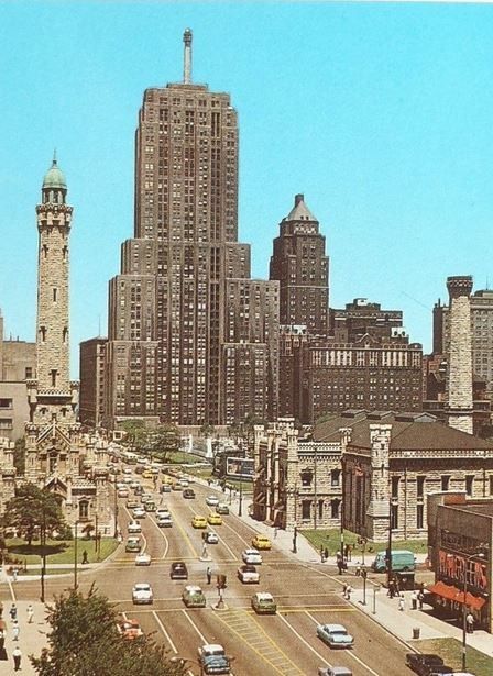 historically important american c. 1929 american art deco style oversized nickel-plated cast bronze palmolive building facade pilaster with visually stunning endcap