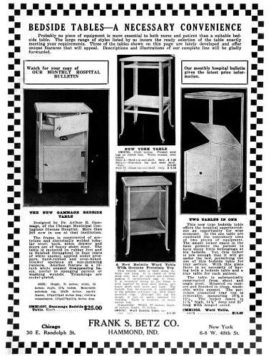 original c. 1918 antique american medical cold-rolled steel hospital room supply cabinet with replaced tabletop