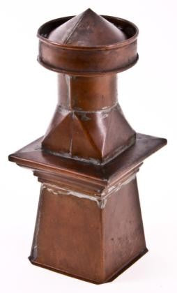 very unique and rare all original and intact diminutive soldered joint copper commercial building ventilating cupola salesman sample with nicely aged patina