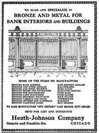late 1920's vintage american single-sided flush mount brass metal "bookkeeper" chicago bank building sign