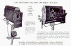 c. 1930's american industrial heavy duty telescopic theater arc spotlight pedestal stand with weighted three-legged cast iron base