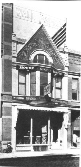very rare and historically important early 20th century framed and signed polychromatic watercolor rendering of walt's restaurant and//or heileman hall