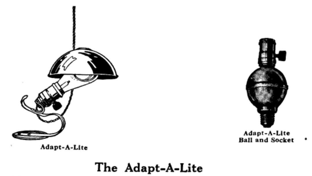 unusual c. 1918 original american antique industrial patented "adapt-a-lite" combination plug cluster and paddle switch socket with retractable rayon cloth extension cord