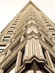 original c. 1895 gothic style white glazed terra cotta exterior reliance building architrave fragment with allover crazed surface