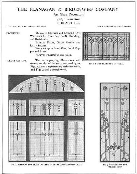 original early 20th century american chicago graystone built-in leaded glass cabinet door with strongly geometric design motifs