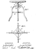 original early 20th century antique american industrial model "no. 621" pressed and formed double-spider toledo "uhl art steel" factory machine shop revolving stool