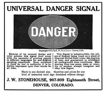 single-sided oversized depression era antique industrial "do not enter" die cut steel factory danger sign with baked enameled finish