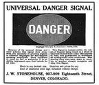 single-sided oversized depression era antique industrial "do not enter" die cut steel factory danger sign with baked enameled finish
