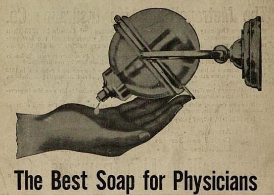 hard to find all original early 20th century american industrial lavatory room wall-mount tilting antique liquid soap dispenser with nickel-plated bracket