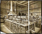 single all original and well maintained early 20th century antique american etched laboratory pressed glass conical-shaped measure
