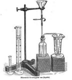 original early 20th century antique american pharmacy or research laboratory medium-sized pressed glass conical-shaped measure with lightly etched markings