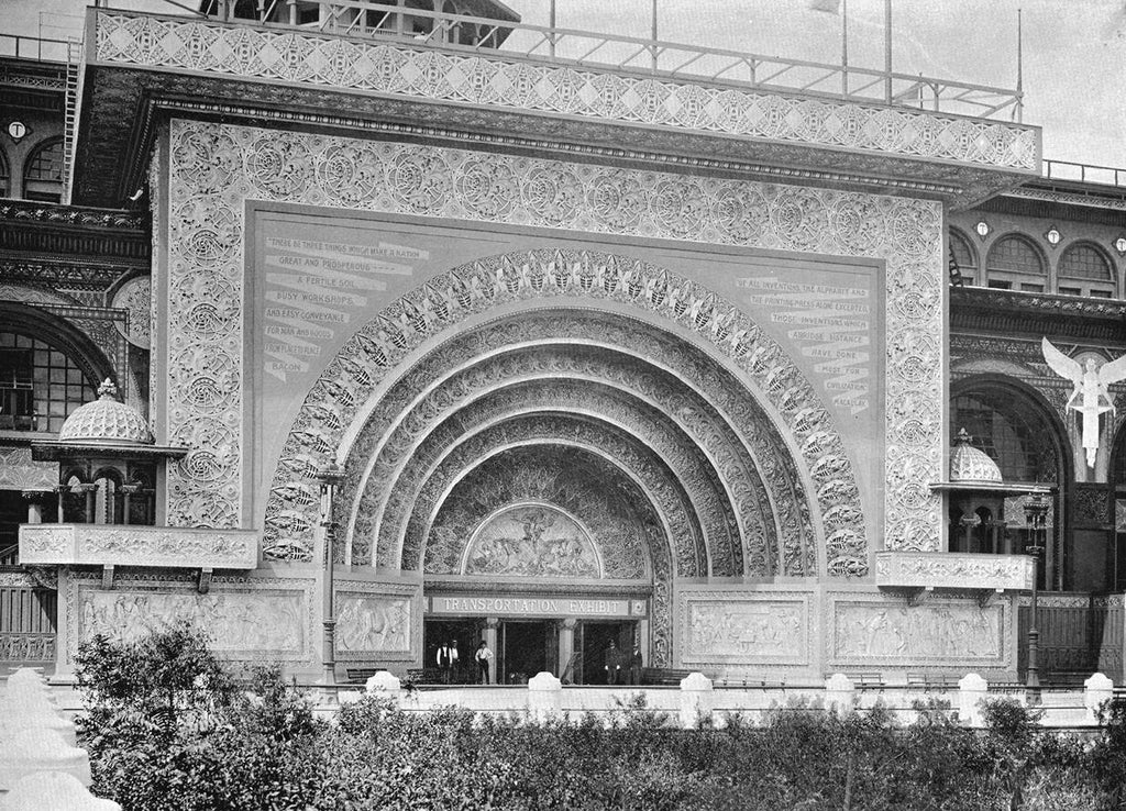 original 1892 museum-quality louis h. sullivan designed albert sullivan residence interior residential cast plaster double-sided cove segment originally from world's fair transportation building