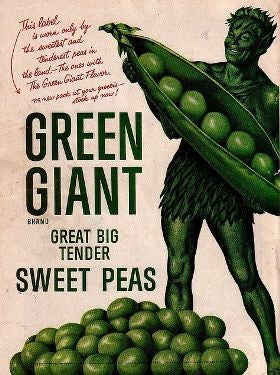 strange and rare oversized original ameican c. 1950's stamped metal "jolly green giant" highway roadside billboard figural sign with an allover reflective finish