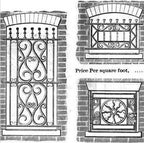 exceptionally well-designed 19th century american victorian era ornamental forged wrought iron exterior residential window guard