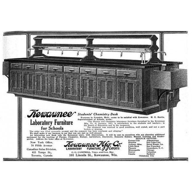 hard to find all original early 1920's american antique industrial swing-out seat chemistry laboratory maple wood workbench