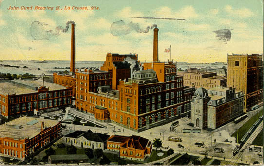 late 19th or early 20th century john gund brewery wooden bottled beer crate with weathered blue paint finish