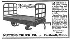 refinished early 20th century oversized "nutting" railroad depot luggage cart or truck with perforated cast iron wheels or casters