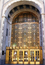 original documented c. 1933 ornamental cast bronze cincinnati times-star building interior office door monogrammed doorknob and matching rosette