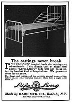 early 1940's american machine age streamlined cold-rolled brushed steel "life-long" brand hospital side table with single sliding drawer containing original wrought brass pull