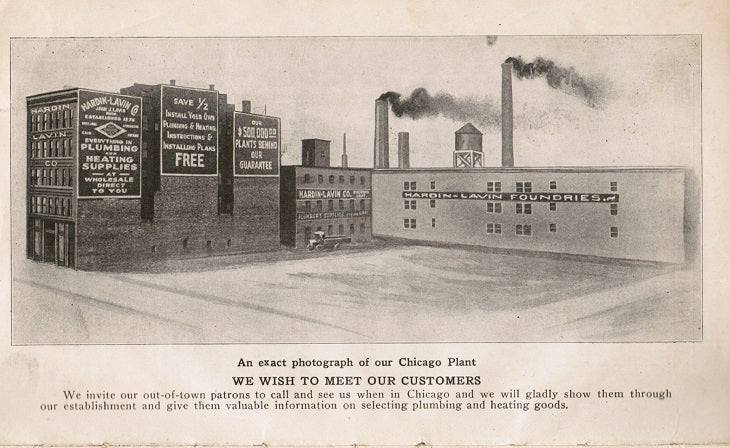 rare digest size softcover 1916 catalog of plumbing and heating supplies, “handy man book” published for hardin-lavin co., chicago, il.